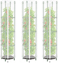 3 Pcs Round Tomato Cage Bird Netting Plant Cover, 59" x 15.7" Insect Bird Barrier Tomato Cage Protection Cover with Zipper & Drawstring for Protecting Tomatoes, Fruit, Trellis Plants