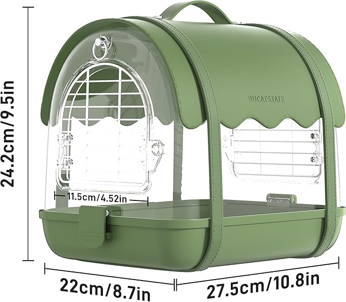 BUCATSTATE Bird Carrier Backpack with Shade Cover, Travel Bird Cage Bag Lightweight, Visible Window for Parrots, Small Cockatiels, Budgie and Other Similar Size Birds