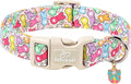 Easter Dog Collar for Medium Dogs - Colorful Bunny Print Easter Collar for Male Female Dogs, Lightweight Adjustable Spring Holiaday Dog Collars with Quick Release Buckle M