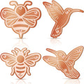 4 Pack Bird Bath Copper Disk Bird Bath Purification Disk with Triple-Point Support 99.99% Pure Copper Water Cleaner for Outside Bowl, Physical Safe Clean Water(Bee)