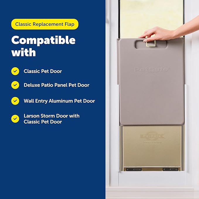 PetSafe Classic Replacement Flap - Maintains Weather Seal - Soft Tinted Vinyl Flap with Magnetic Closure - Compatible with Wall Entry & Patio Panel Pet Doors - Easy to Install - Medium