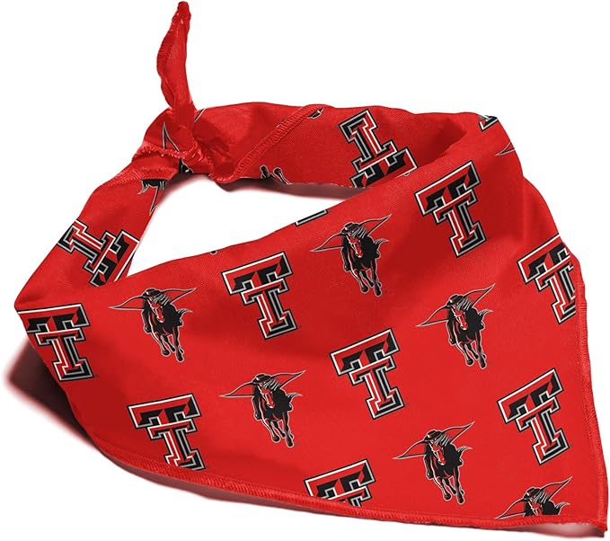 Texas Tech Red Raiders Officially Licensed Bandana for Dogs and Cats | Fits Pets Great Gift Idea | Easy-to-Tie (Small, 13")