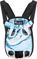 Pawaboo Adjustable Carrier Backpack for Dog Cat, Pet Front Dog Carrier Purses Cat Travel Bag, Legs Out, Easy-Fit for Traveling Hiking for Small Dogs Cats Puppies, M, Blue Marble
