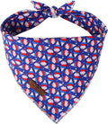 Lionet Paws Cotton Dog Bandanas, Comfortable Blue Red Sundae Dog Bandana Scarf,Birthday Scarves for Medium Large Dogs Pets