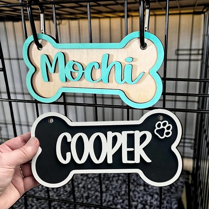 Personalized Dog Crate Sign Custom Dog Kennel Accessories Name Plate Doghouse Sign Decor Gift for Dog Lover