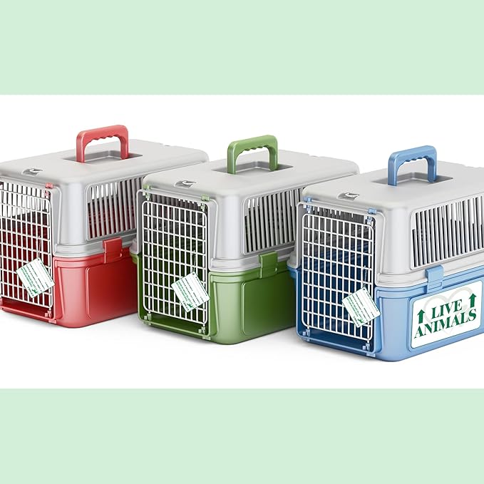 Eaasty 23 Pcs Pet Airline Travel Kit Kennel Travel Kit, Includes 4 Live Animal Stickers 2 Pet Bowl 1 Live Pets Label 5 Storage Bag 10 Cable Ties 1 Tag Animal Outdoors Accessories for Dogs Cats