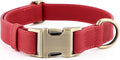 Plutus Pet Genuine Leather Dog Collar – Adjustable Pet Collar with Quick Release Metal Buckle, Soft Real Leather for Small Medium Large Dogs, Heavy Duty & Skin-Friendly (Red, XS)
