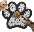 Dog Food Mat for Bowls, Absorbent Quick Dry Dog Cat Mats for Food and Water, Non-Slip Backing Pet Mat Pet Supplies - Black 15.74 inch