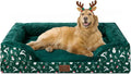 Comfort Expression Orthopedic Dog Bed for Extra Large Dogs 42x30 Inch, Waterproof Egg Crate Foam XL Pet Bed, Gifts for Christmas, Dog Couch with Washable Cover & Non-Slip Bottom, Christmas Green