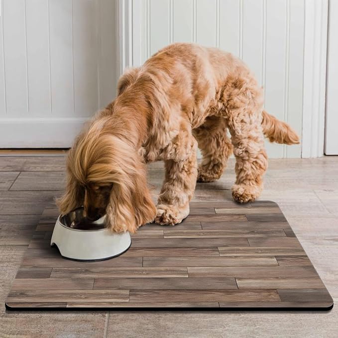 Pet Feeding Mat for Floors Waterproof Dog Mat for Food and Water Absorbent Quick Dry Non Slip mat for Cat Bowls