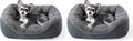 INVENHO Small Dog Bed for Small Dogs, Cat Beds for Indoor Cats Washable, Orthopedic Dog Bed, Warming Soft Calming Sleeping Puppy Bed Durable Pet Bed with Anti-Slip Bottom S(20"x19"x6") (Pack of 2)