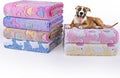 Dono 1 Pack 6 Dog Blankets, Soft Fluffy Fleece Pet Blanket Warm Sleep Mat Paw Print Design Puppy Kitten Throw Blankets Doggy Blanket for Dogs