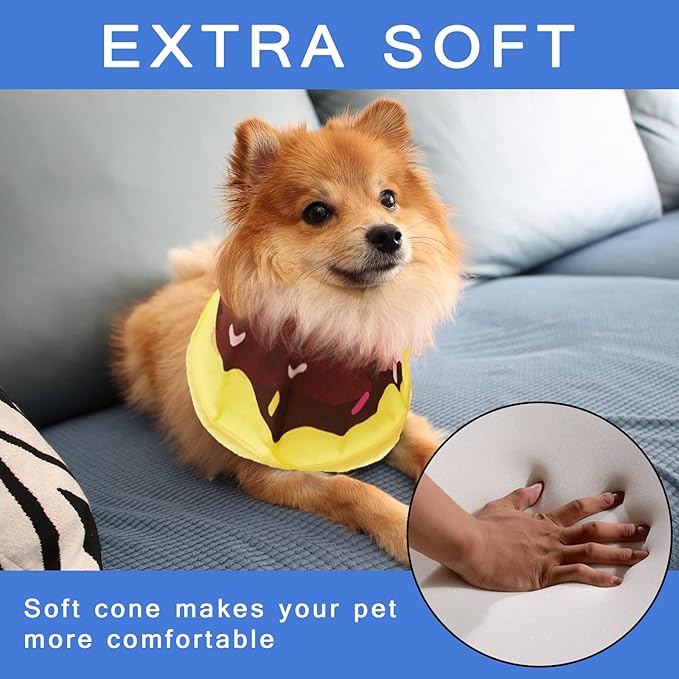 Soft Dog Cone, Lightweight Elizabethan Collar for Dogs, Adjustable Soft Cones for Dogs/Cats to Stop Licking After Surgery, Cute Donut Cone of Shame Alternatives for Pets (X-Large)