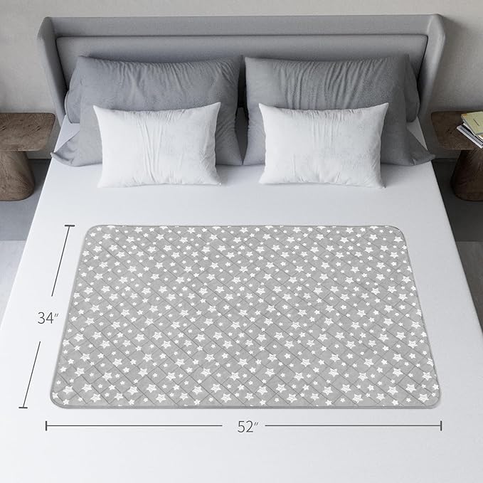 Waterproof Bed Pads Washable, Absorbent Chuck Pads for Incontinence, Washable Pee Pads for Dogs, Waterproof Mattress Protector for Seniors, Bedwetting Kids, Hospitals, Pets, 34"x52" 2 Pack