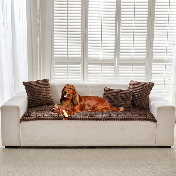 Sofa Cover Fuzzy Couch Cover for Pet, Couch Covers for Dogs Washable Non-Slip Sofa Slipcover Cushion Protector Pets Friendly Mat Bed