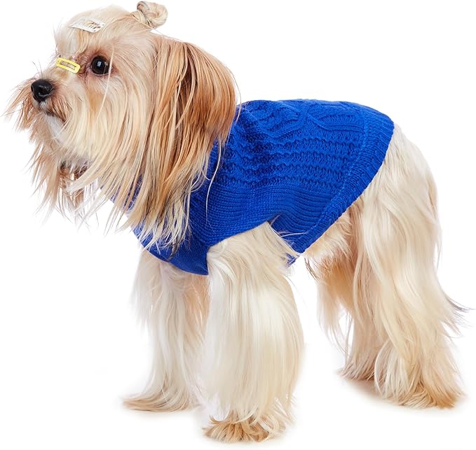 Stretchy Cat Sweater - 17 Colors & 6 Sizes | Snug Winter-Ready Knit for Boy/Girl Cats & Kittens(Dark Blue, Medium)