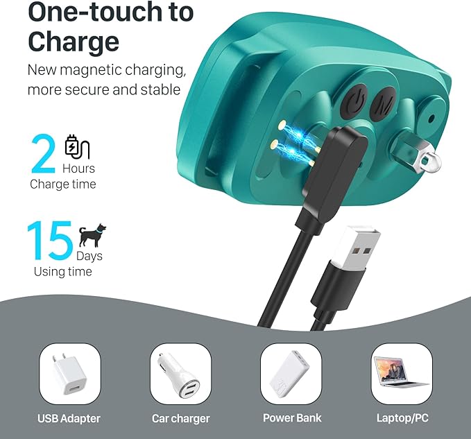 Dog Bark Collar for Large Medium Small Dogs, Rechargeable Smart Bark Collar, Anti Barking Training Collar with 5 Adjustable Sensitivity Beep Vibration (Teal)