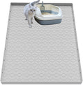 Cat Litter Mat for Litter Box, Silicone Large Cat Litter Trapping Mat - 40x28 in, Waterproof & Non-Slip, Durable & Easy Clean, Light Gray