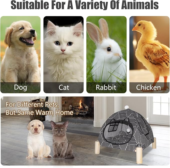 Pozico Portable Cat Tent Bed – Foldable Indoor Tent Bed for Cats & Small Dogs, Washable Cushion, Cozy Hideaway for Kittens & Cats, Easy Assembly & Travel