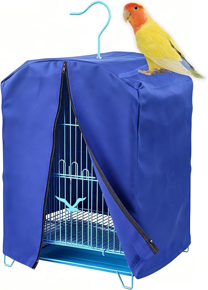 Bird Cage Cover for Night, Bird Cage Cover Shield, Black-Out Birdcage Cover, Good Night Windproof Light-Proof Cage Accessories for Parakeets Lovebirds Parrot (Only Covers, Blue)