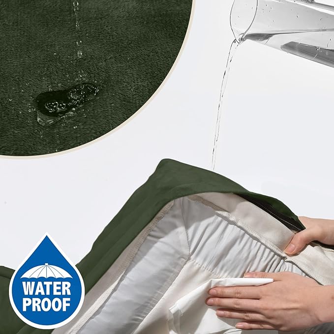 Comfort Expression Orthopedic Dog Bed for Large Dogs 36x27 Inch, Waterproof Egg Crate Foam Large Pet Bed with Removable Bolsters, Dog Couch with Washable Cover & Non-Slip Bottom, Olive Green