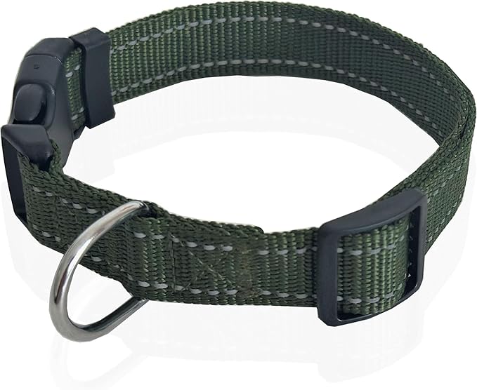 Adjustable Nylon Dog Collar, Reflective Collar 1 Inch 3/4 Inch 5/8 Inch Wide, for Large Medium Small Dogs