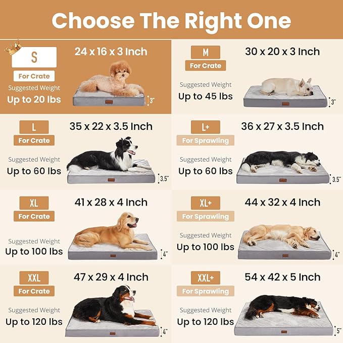 OhGeni Orthopedic Waterproof Dog Bed for Small Dogs, Machine-Washable Removable Cover in Easy-Clean Fabric, High Density Foam & Easy-Carry Handle, Suitable for Crate, 24 inch (Pink)
