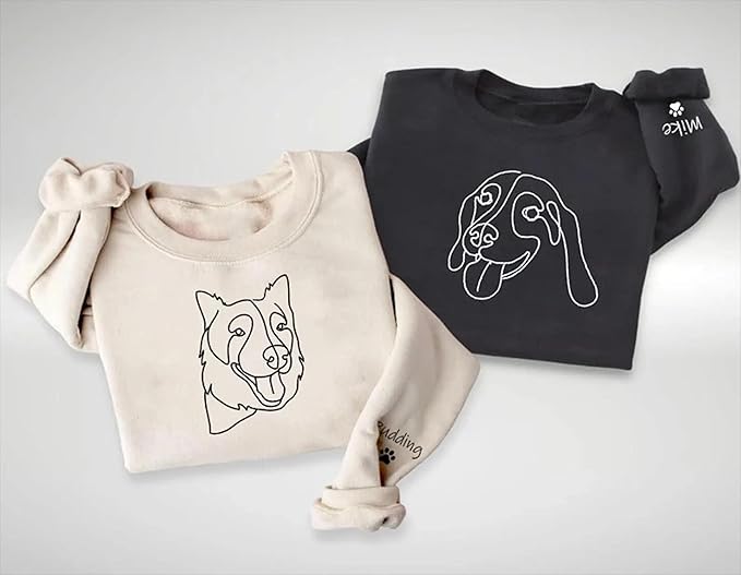 Custom Pet Sweatshirts with Photo and Name, Personalized Dog Sweatshirt, Gifts for Dog Mom, Dad