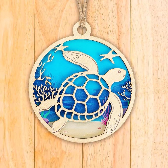 Sea Turtle Ornament, Turtle Ornament 2025, Unique Turtle Gifts for Women, Coastal Christmas Ornaments, Handmade Ocean Decor, Beach Themed Christmas Ornaments, Special Idea
