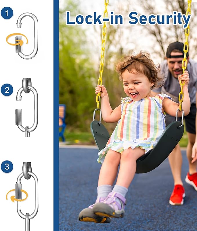 little dove Heavy Duty Swing Seat, Kids Swing with 66" Rust-Resistant Chains, Swing Set Accessories Replacement with Quick Links, Swing for Swingset Outdoor Playground, Green