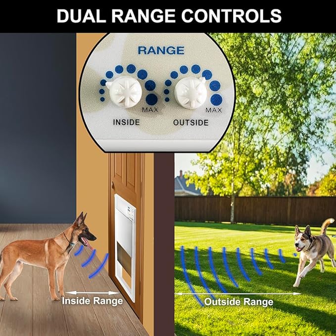 Power Pet Automatic Electronic Pet Door by High Tech Pet - Pet Operated Dog Door, High Security, Air Tight, for Large Dogs 30-100 lbs. (12 1/4" x 16" Pet Opening), Door Mount, Easy Install - PX-2DM
