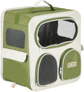 Pet Backpack Carrier, Portable and Ventilated, Nylon Dogs Cats and Small Animals Travel Bag 14.96", (Green, 1 Pcs), Intended for Hiking/Camping/Traveling