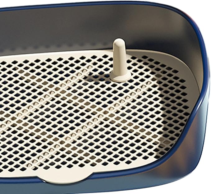Dog Tray with Wall for Cats and Dogs, Elevated Pet Feeding Station, Wall-Mounted Pet Bowl Tray with Barrier, Multi-Level Pet Food Dispenser for Clean Feeding- Blue S