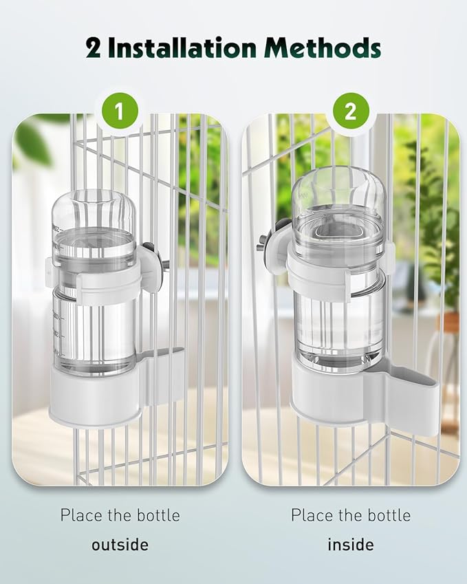 Pawfly Bird Water Dispenser, Automatic Water Feeder, Plastic Cage Water Dispenser, White Parrot Waterer for Small Parakeet Cockatiel Budgie Lovebirds (Not Fit for Food Feeding)