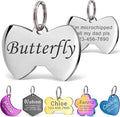 Anavia Personalized Pet ID Tags, Stainless Steel Glossy Laser Engraved Dog Cat Collar Name Tags, Multiple Colors Shapes Sizes (Bow Tie, Small)