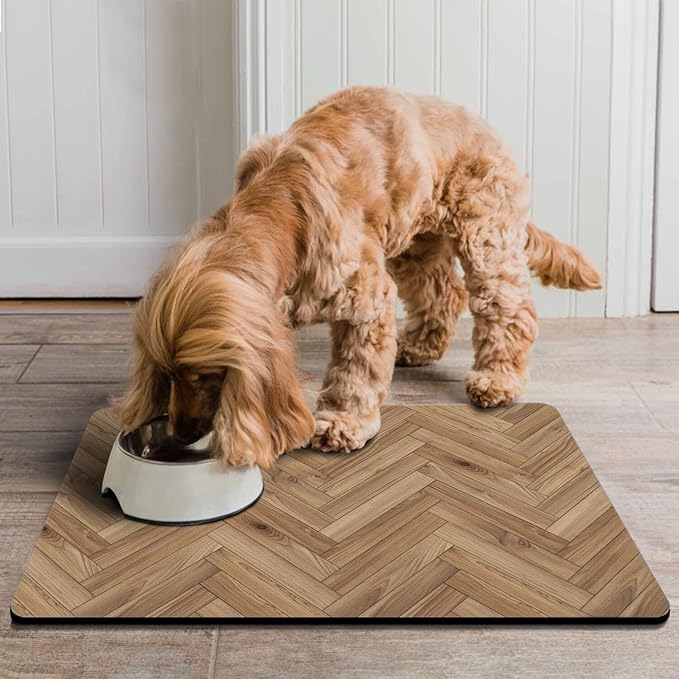 Pet Feeding Mat for Floors Waterproof Dog Mat for Food and Water Absorbent Quick Dry Non Slip mat for Cat Bowls