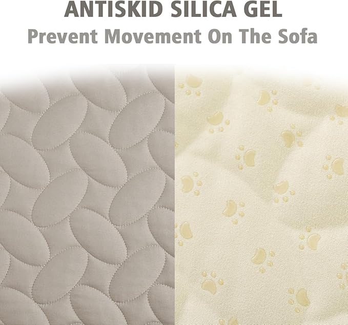 Ameritex Waterproof Pet Bed Cover Anti-Slip Dog Bed Blanket for Sofa and Furniture Waterproof New Pattern Design (Khaki, 30x80 Inch (Pack of 1))