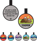 Silent Dog Tag Personalized with 5 Lines of Custom Deep Engraved Durable Soundless Silicone Pet ID Name Tag Round Mountain Orange