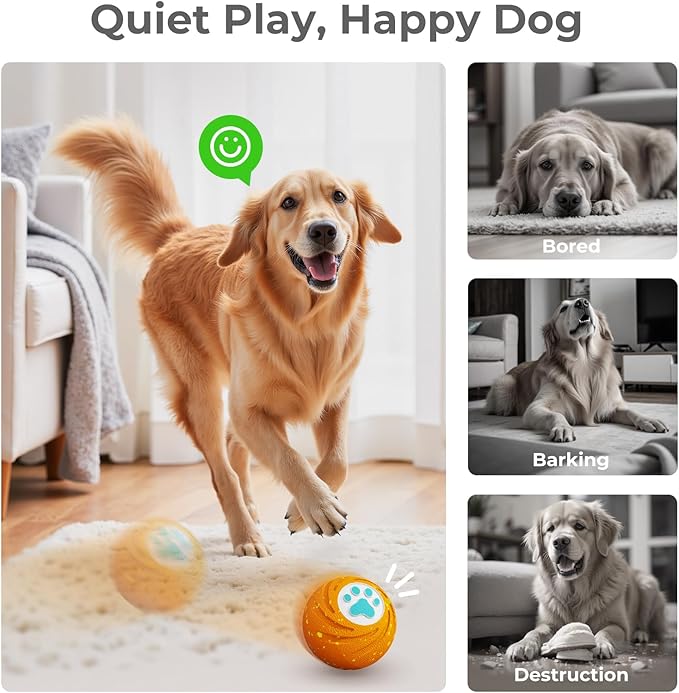 Lovkid Interactive Dog Ball Replacement Shell - Durable E-TPU Dog Toys for Aggressive Chewers, Indoor Outdoor Dog Play Toy to Keep Them Busy Orange(No Motor)