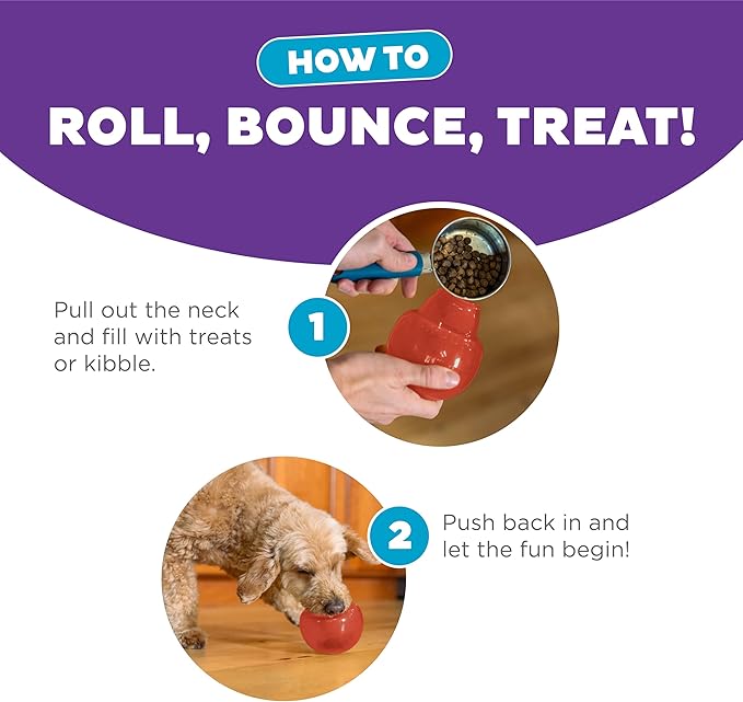 Outward Hound by Planet Dog Lil' Snoop Dog Toy – Treat‑Dispenser Puzzle Ball, Interactive Slow Feeder, Small to Medium Dogs, Bouncy & Mint-Infused, Red, 3.9"