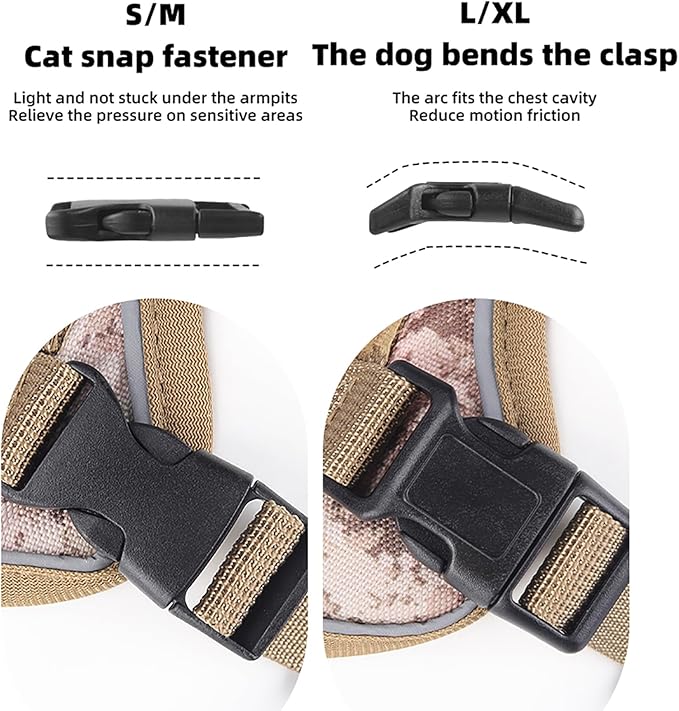 Dog Harness and Leash Set, Small Sized No Pull Pet Harness with Control Handle, Adjustable Tactical Harness for Small Medium Dogs Cats, Reflective Puppy Harness for Walking Hiking Training