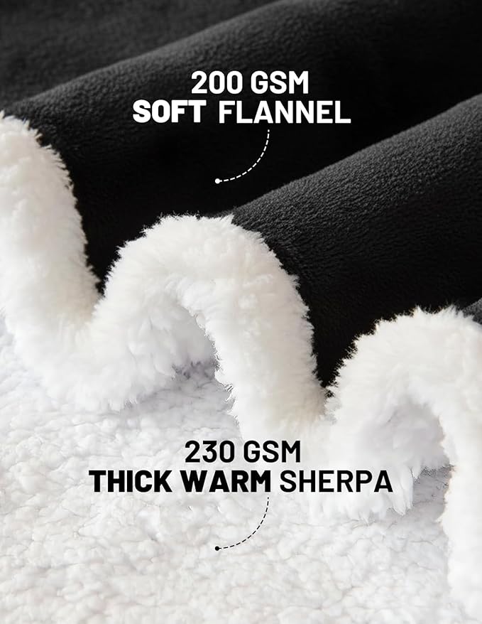 Mewaii Wearable Blanket Hoodie for Adults, Warm Sherpa & Soft Flannel Long Sweatshirt with Giant Pocket, Cozy Gifts for Women