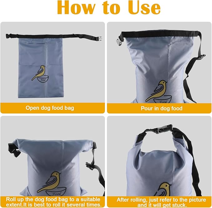 2 Pack Bird Seed Storage Container with Zipper Design,10 lb Travel Bird Food Storage Bag,Outdoor Portable Wild Bird Seed Container,Outdoor Feeding for Pet Birds Parakeets Finches Food Meal Storage