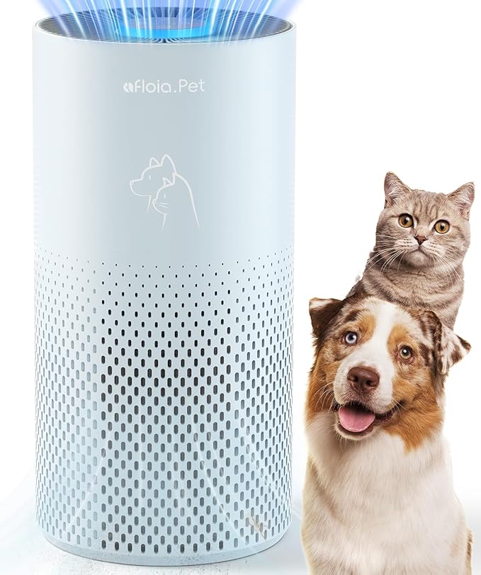 Afloia Air Purifier for Bedroom and Pets Home up to 1780 Ft², 5-in-1 HEPA Filter Air Cleaner with Washable Pre-Filter, Removes Pet Hair, Odors, Dander & Allergies, 22dB Quiet Sleep Mode (Kilo Pet)