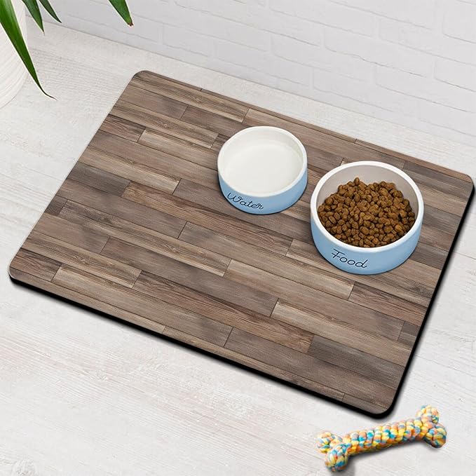 Pet Feeding Mat for Floors Waterproof Dog Mat for Food and Water Absorbent Quick Dry Non Slip mat for Cat Bowls