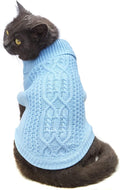 Stretchy Cat Sweater - 17 Colors & 6 Sizes | Snug Winter-Ready Knit for Boy/Girl Cats & Kittens(Blue, X-Small)