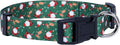 Native Pup Christmas Dog Collar- Winter Holiday Collars for Pets- Xmas Gift for Puppy- Santa, Reindeer, Snowman, Candy Cane, Red Green- Girl Boy- Small, Medium, Large Breeds (Santa & Reindeer, Small)