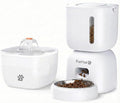 Automatic Cat Feeder and Water Fountain Set - 3L Food Dispenser with Locking Lid, Plug-in/Battery Powered, Programmable Portion Control, up to 4 Meals/Day, 10s Voice Recorder - for Cats and Small Dogs