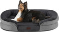 Dwanton Orthopedic Dog Bed for Large Dogs with Gel Memory Foam, Waterproof Dog Sofa, Washable Pet Bed with Four Sided Bolster Cushion, Removable Cover & Non-Slip Bottom, 38", Dark Gray