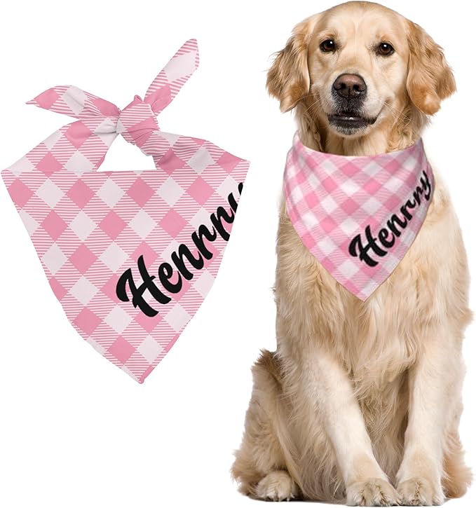 Custom Pet Scarf Personalized Dog Bandana with Name Personalized Add Your Text Bibs Triangle Head Scarfs Gift for Small Medium Large Dogs Cats Baby Puppy Pets Accessories
